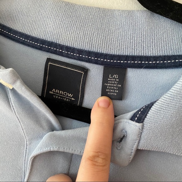 Arrow Blue Collared Top - Picture 3 of 4